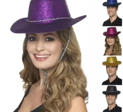 Cappello da cowboy con glitter in vari colori