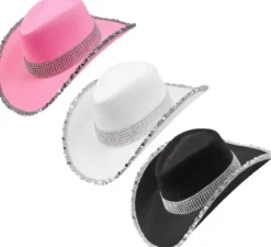 Cappello da cowboy con paillettes in vari colori