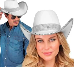 Cappello da cowboy con paillettes in vari colori