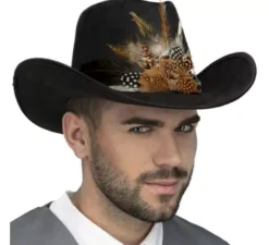 Cappello da cowboy con piume