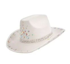 Cappello da cowboy con strass in vari colori