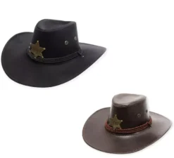 Cappello da cowboy da sceriffo in vari colori per adulto