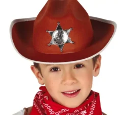 Cappello da Cowboy e sceriffo marrone in feltro