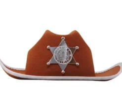 Cappello da Cowboy e sceriffo marrone in feltro