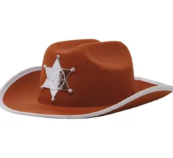 Cappello da Cowboy e sceriffo marrone in feltro