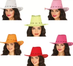 Cappello da cowboy in ecopelle in vari colori per adulto