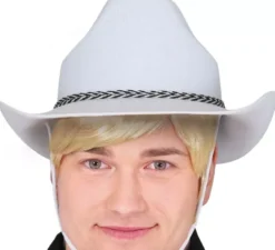 Cappello da cowboy in feltro bianco