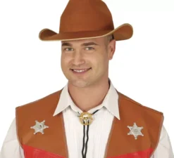 Cappello da cowboy in feltro marrone