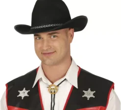 Cappello da cowboy in feltro nero