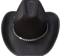Cappello da cowboy in feltro nero
