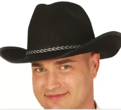Cappello da cowboy in feltro nero