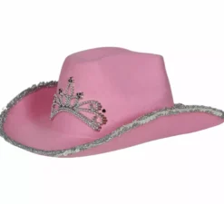 Cappello da cowboy in feltro rosa per bambini