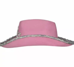 Cappello da cowboy in feltro rosa per bambini