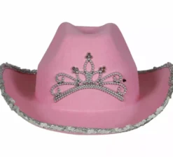 Cappello da cowboy in feltro rosa per bambini