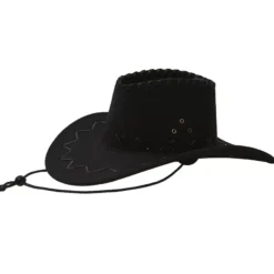Cappello da cowboy in pelliccia sintetica nera
