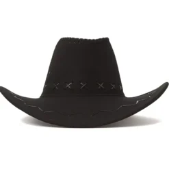 Cappello da cowboy in pelliccia sintetica nera