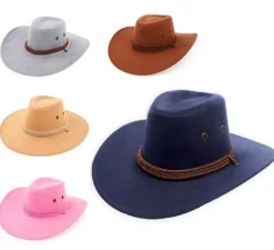 Cappello da cowboy in vari colori con cordoncino per adulti