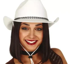 Cappello da cowboy in velluto bianco