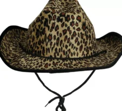 Cappello da cowboy leopardato per adulti