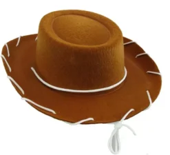 Cappello da cowboy marrone con cuciture per bambini