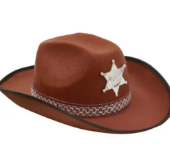 Cappello da cowboy marrone per adulti marrone