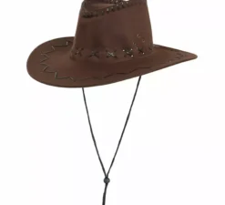 Cappello da cowboy marrone simil pelle