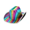 Cappello da cowboy metallico illuminato a led arcobaleno per adulti