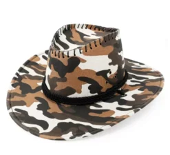 Cappello da cowboy mimetico marrone per adulto
