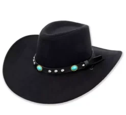 Cappello da cowboy per adulto con cintura nera