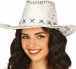 Cappello da cowboy per adulto con paillettes in vari colori