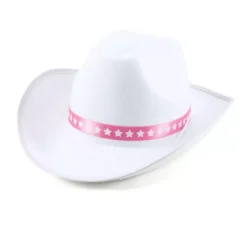 Cappello da cowgirl bianco con nastro per adulti