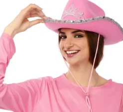 Cappello da cowgirl lucido per adulti 38x30x14 cm