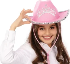 Cappello da cowgirl lucido per bambini 35x28x11,5 cm