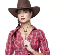 Cappello da cowgirl marrone adulto