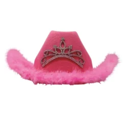 Cappello da Cowgirl Rosa con Boa
