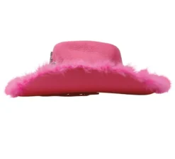 Cappello da Cowgirl Rosa con Boa