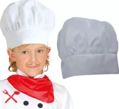 Cappello da cuoco o chef bianco in tessuto