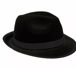 Cappello da gangster di feltro nero per ragazzo