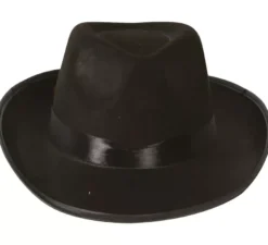 Cappello da gangster nero con fascia nera