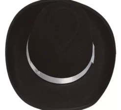 Cappello da gangster nero con nastro bianco