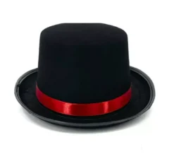 Cappello da mago nero con nastro 25x12 cm