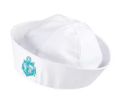 Cappello da marinaio bianco con ancora di paillettes