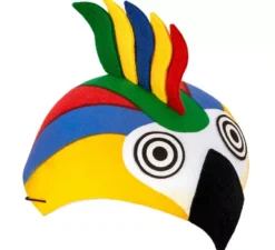 Cappello da pappagallo colorato in feltro per bambini