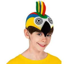 Cappello da pappagallo colorato in feltro per bambini