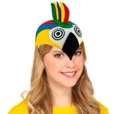 Cappello da pappagallo colorato in feltro per bambini