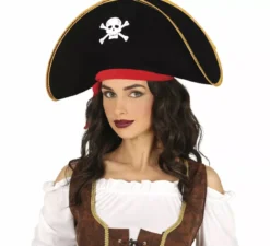 Cappello da pirata in velluto per adulti
