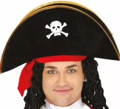 Cappello da pirata in velluto per adulti