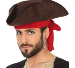Cappello da pirata marrone 33 cm