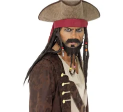 Cappello da pirata marrone con i dreadlocks