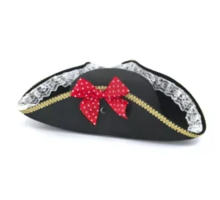 Cappello da pirata nero con fiocco per donna